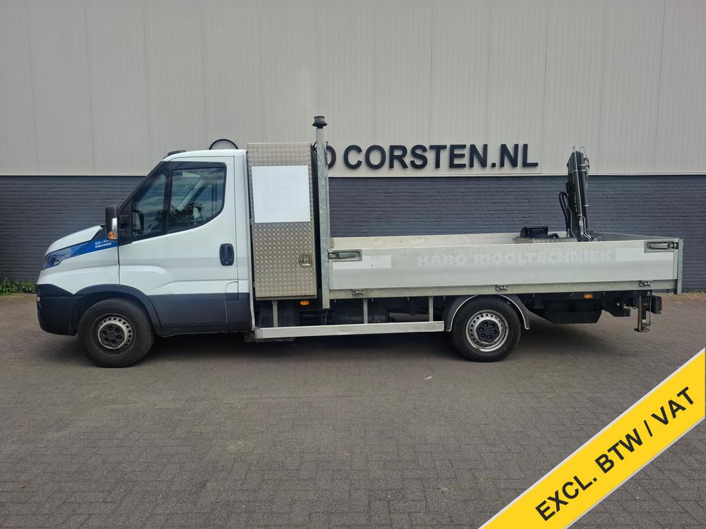 Iveco Daily 3.0I CNG AARDGAS Kraan wagen Open Laad bak AUT-6, Auto's, Gebruikt, 4 cilinders, Wit, Origineel Nederlands