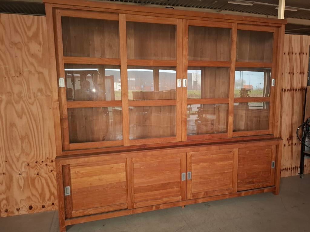 Teakhouten kast  3mtr breed 250 hoog, Ophalen of Verzenden, 25 tot 50 cm, 200 cm of meer