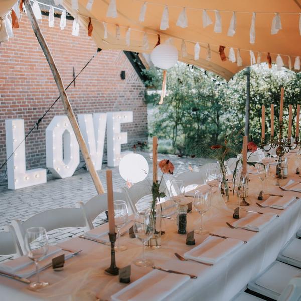 LOVE & JA lichtletters te huur (XXL) voor Bruiloft, Hobby en Vrije tijd, Feestartikelen | Verhuur, Ophalen, Nieuw, Geboorte of Huwelijk