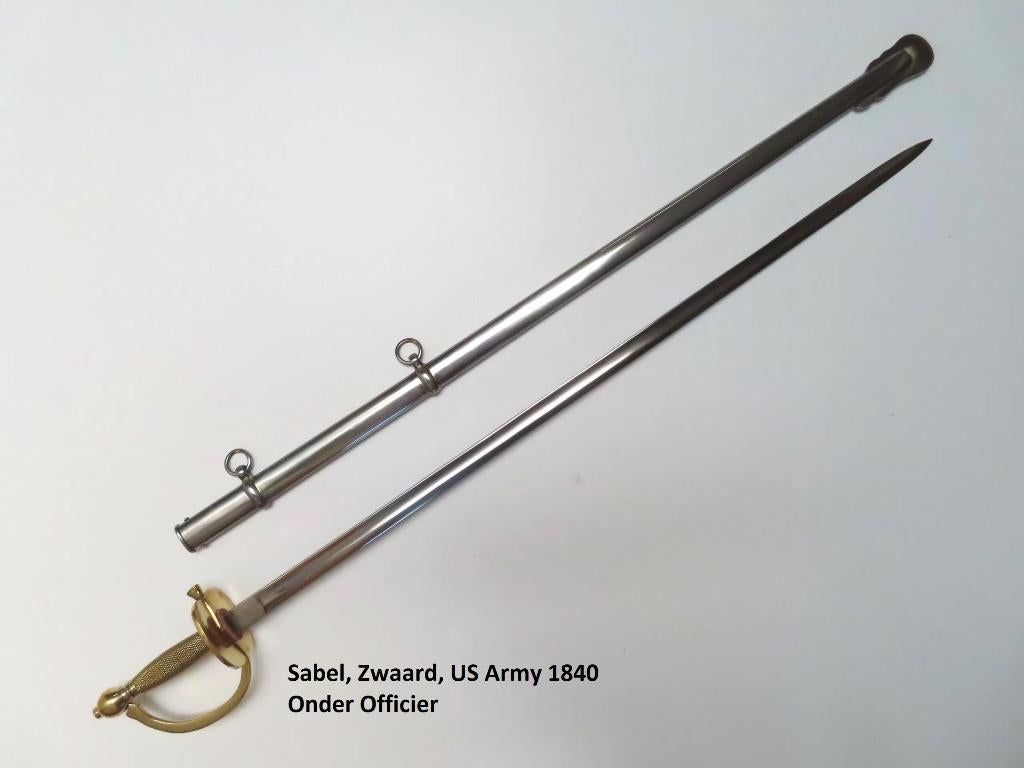 Sabel,Zwaard,US,Army,1840,Onder,Officier, Verzamelen, Verzenden, Landmacht, Amerika, Zwaard of Sabel