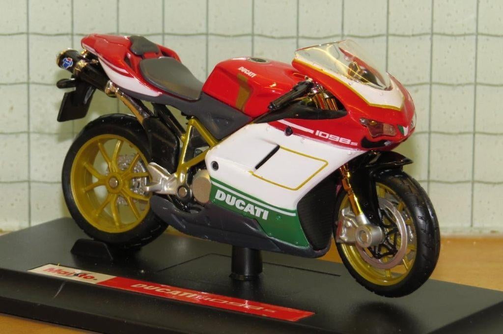 Ducati 1098 S 1:18 tri colore Maisto, Maisto, May Cheong Group France S.A.S., Nieuw, Ophalen of Verzenden