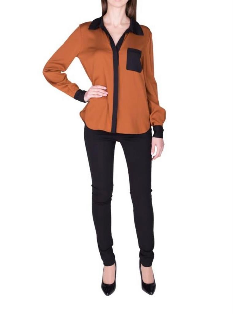 Diane von Furstenberg zijden blouse Maat S/M, Ophalen of Verzenden, Zo goed als nieuw, Maat 38/40 (M), Bruin