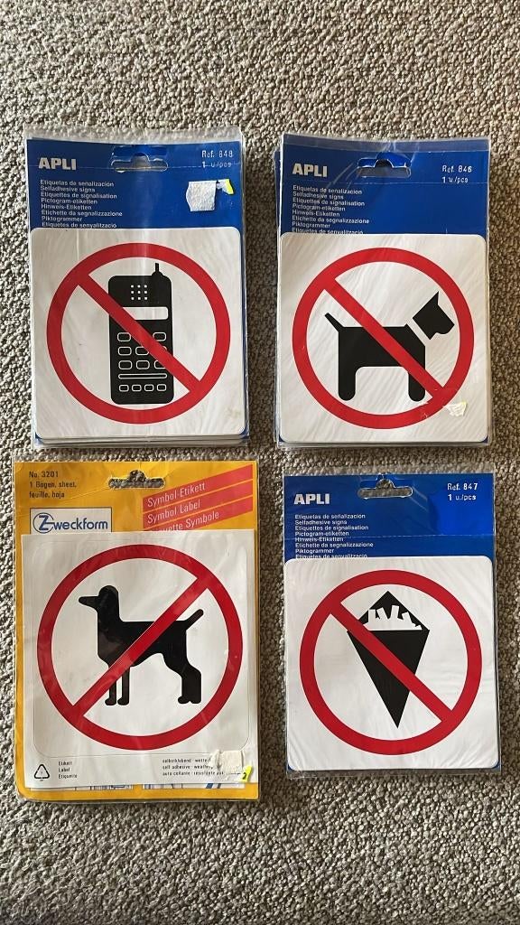 Stickers: verboden voor ..., Verzamelen, Stickers, Ophalen of Verzenden, Nieuw