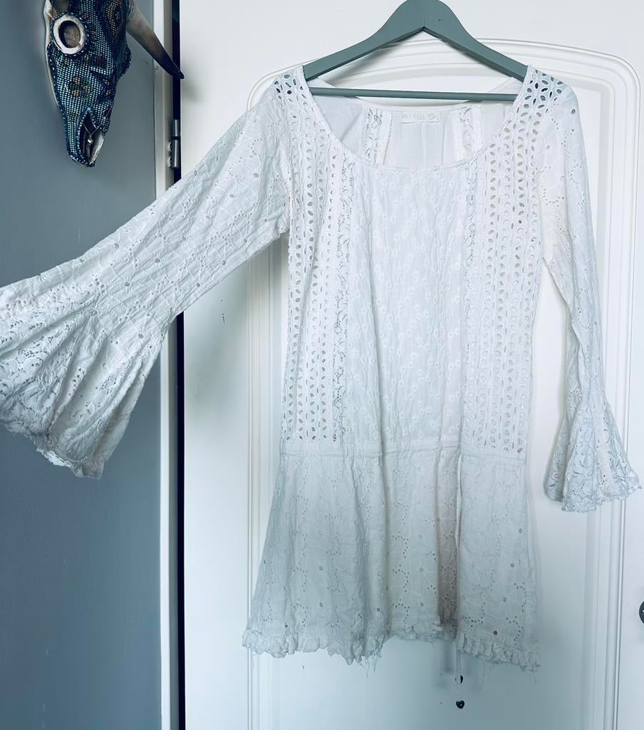 Isla ibiza , wit a lijn jurkje, maat L, Kleding | Dames, Jurken, Maat 38/40 (M), Wit, Ophalen of Verzenden, Zo goed als nieuw