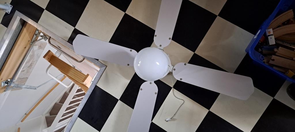 Plafondventilator met trekkoord, 105 cm doorsnede, Witgoed en Apparatuur, Ventilatoren, Ophalen, Gebruikt, Plafondventilator