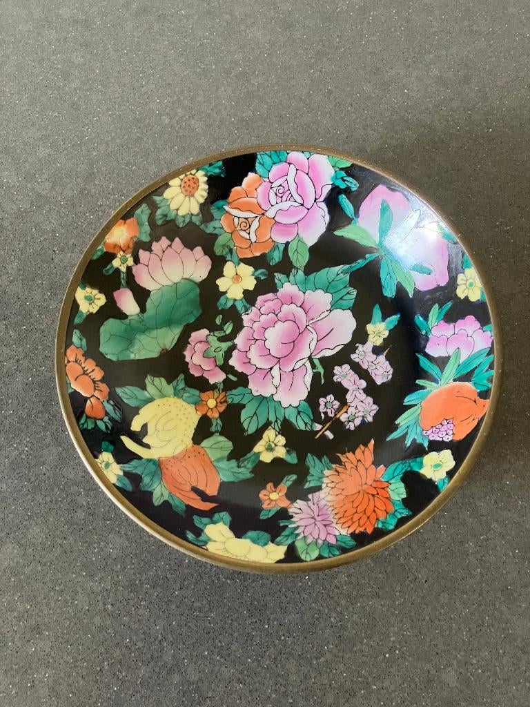 Decoratief Chinees wandbord in cloisonné stijl, Ophalen of Verzenden