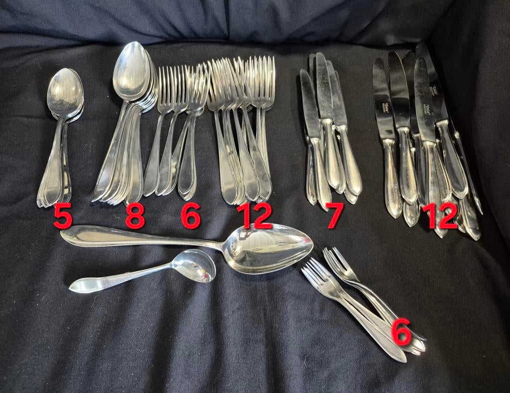 52 delig sola G Z bestek puntfilet, Ophalen of Verzenden, Gebruikt, Rvs of Chroom, Bestekset