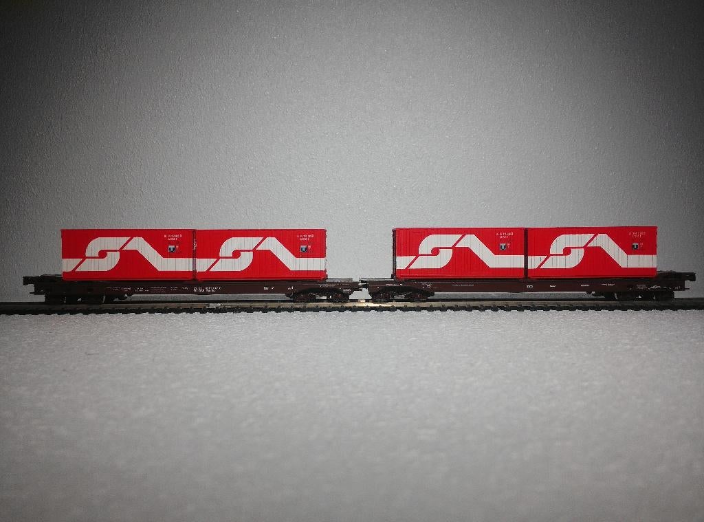 Roco 47541 ÖBB type Saads 8-assige containerwagon, Gelijkstroom, Wagon, Ophalen of Verzenden, Zo goed als nieuw