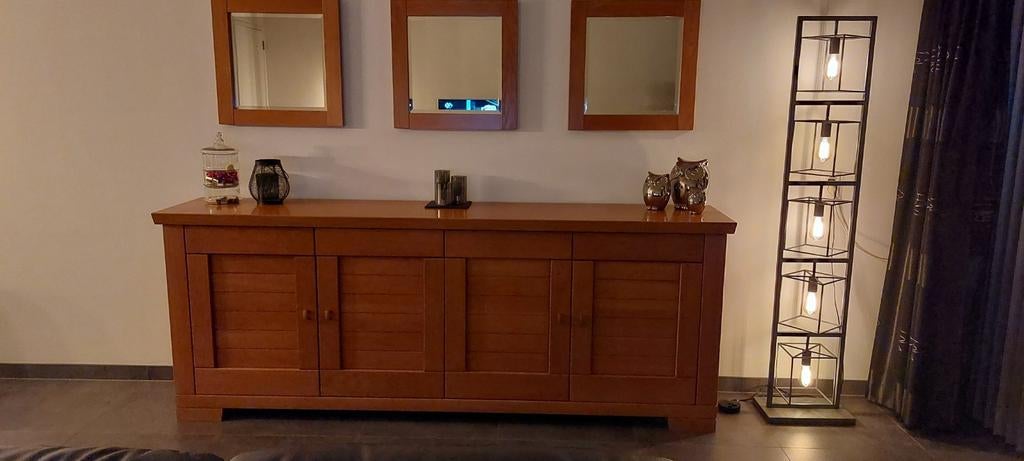 Eiken dressoir inclusief 3 spiegels, Ophalen, Gebruikt, Met deur(en), Eikenhout