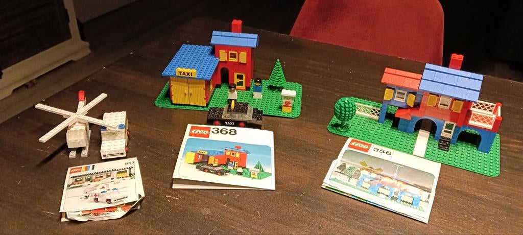 Vintage Lego sets met instructies: 368, 356, 653, Ophalen of Verzenden, Gebruikt, Complete set, Lego