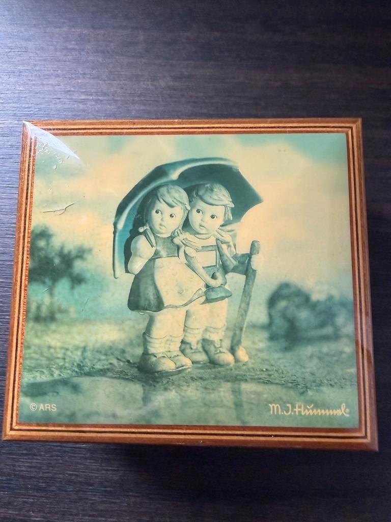 Vintage Hummel muziekdoosje ingelegd hout, Ophalen of Verzenden