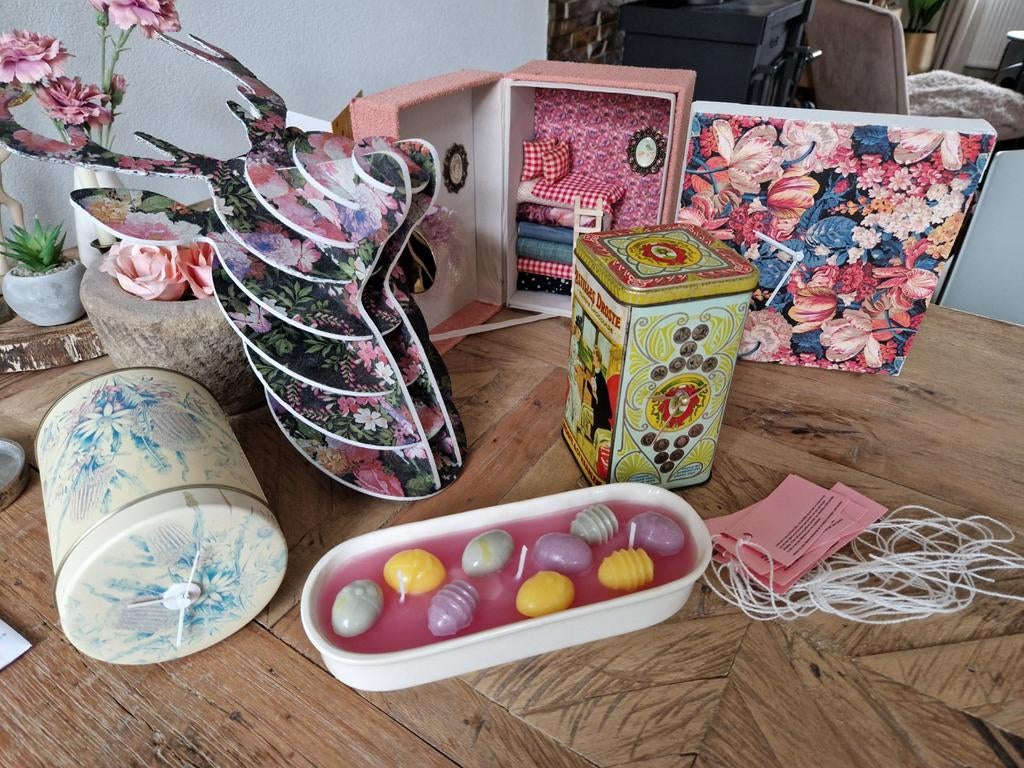 Unieke handgemaakte decoratie: klok, kaars & meer!, Huis en Inrichting, Ophalen, Nieuw, Wandklok