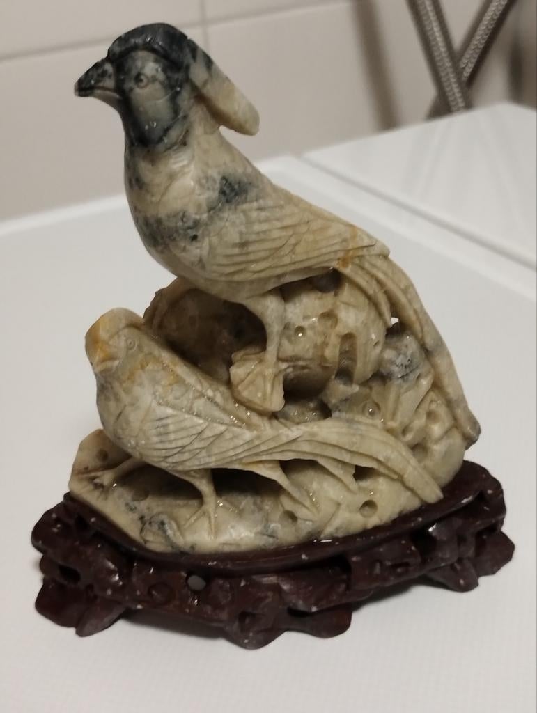 Oud chinees marmer steen beeldje, Ophalen of Verzenden, Gebruikt, Mens