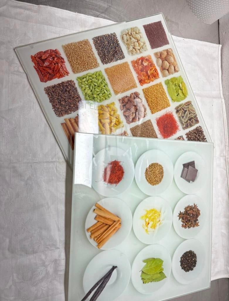 Glazen schilderijtjes voor keuken - Kruiden en specerijen, Ophalen of Verzenden, Zo goed als nieuw, Meerkleurig, Glas