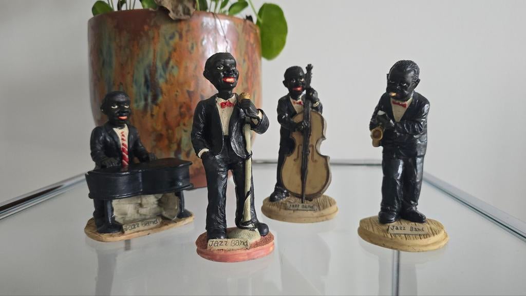 Vintage Jazzband Beeldjes Set - 4 Stuks (Saxofoon defect), Verzamelen, Ophalen of Verzenden