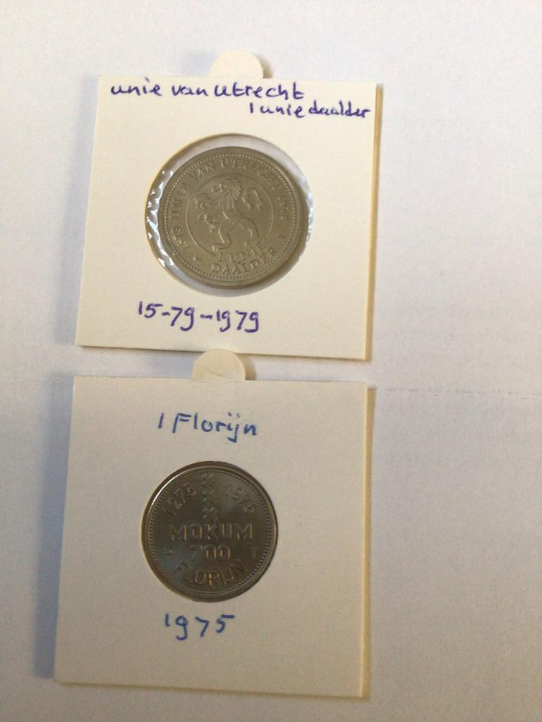 1 unie daalder en 1 florijn unc, Postzegels en Munten, Munten | Nederland, Ophalen of Verzenden, Koningin Juliana