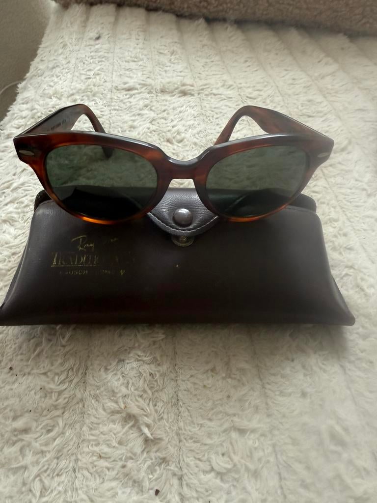 Vintage jaren 80: Rayban Orion (Bausch and Lomb), Zonnebril, Bruin, Ophalen of Verzenden, Zo goed als nieuw