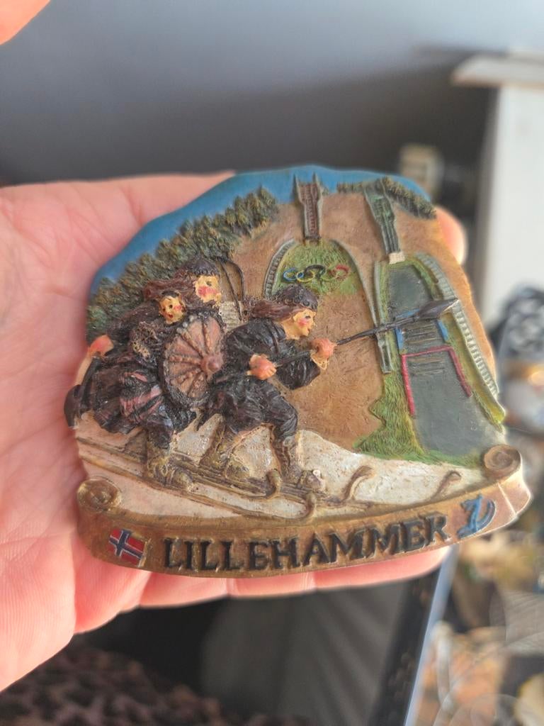 Lillehammer magneet - Souvenir Noorwegen, Ophalen of Verzenden, Gebruikt