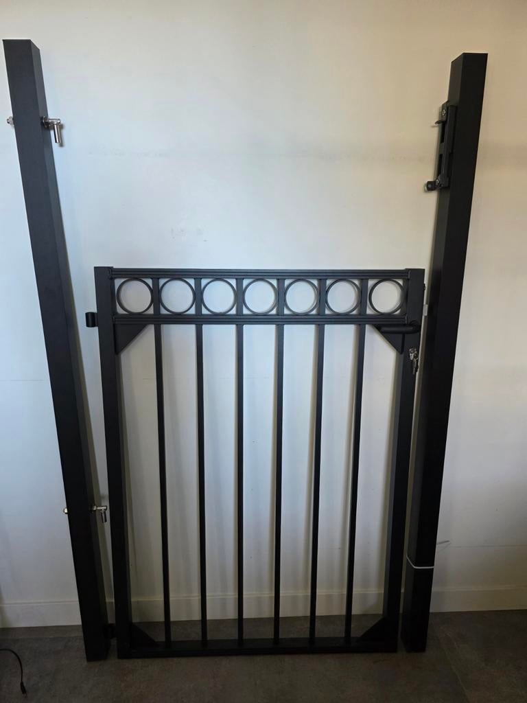 NIEUWE LUXE ALUMINIUM TUINPOORT/LOOPDEUR -ANTRACIET., Tuin en Terras, Overige Tuin en Terras, Ophalen, Nieuw