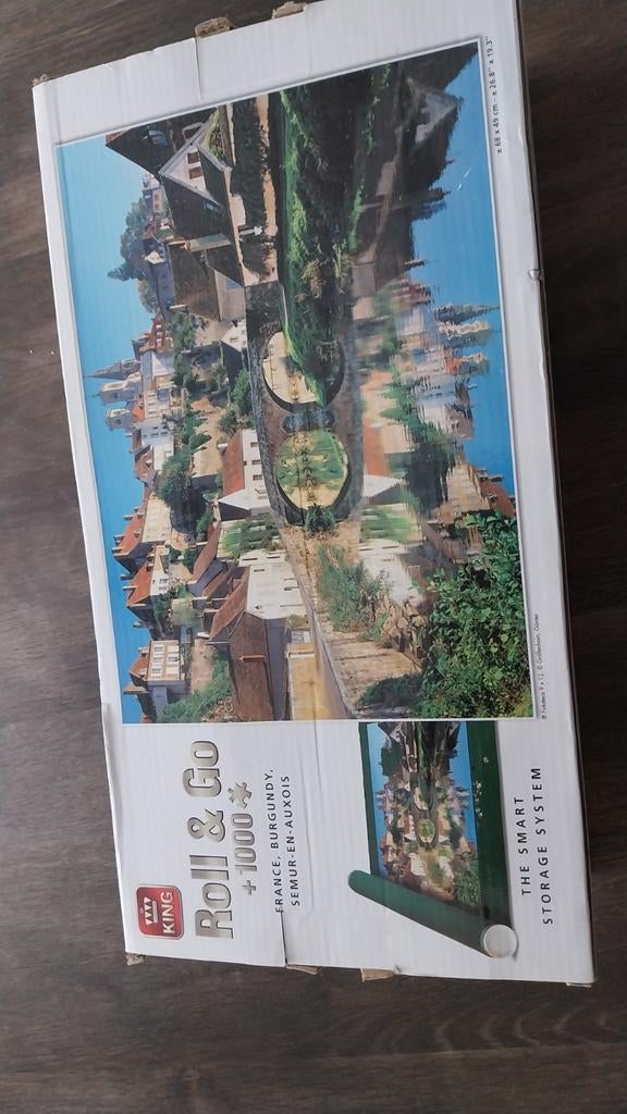 King Roll & Go Legpuzzel Semur-en-Auxois 1000 stukjes, Ophalen of Verzenden, 500 t/m 1500 stukjes, Gebruikt, Legpuzzel