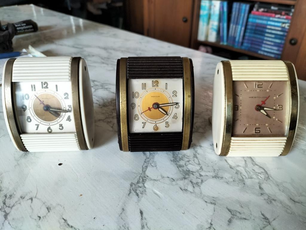 Set van 3 vintage Westclox wekkers, Antiek en Kunst, Ophalen of Verzenden