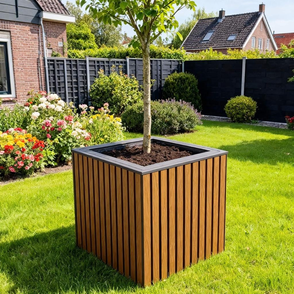 Luxe Plantenbak Vierkant  | Composiet | Onderhoudsvrij, Tuin en Terras, Bloembakken en Plantenbakken, Overige materialen, Terraan