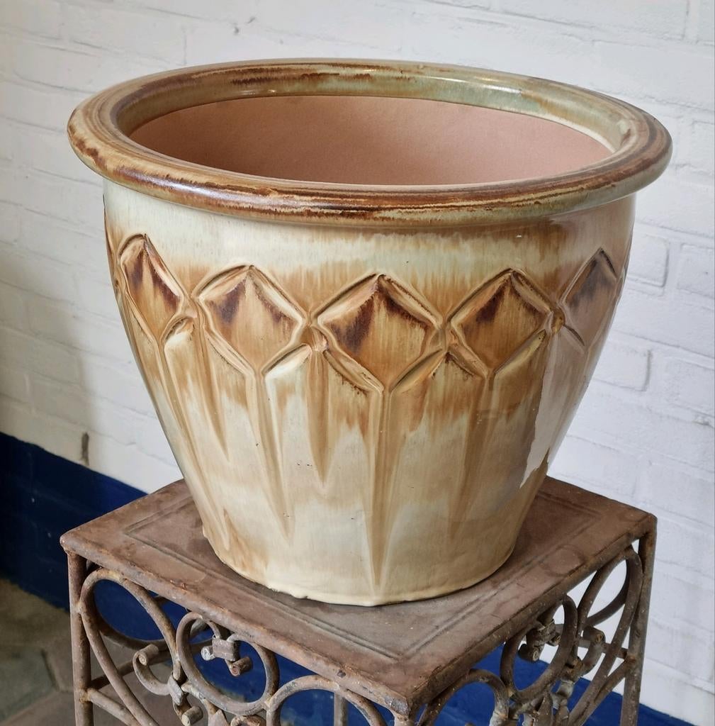 Grote bloempot , 38 cm,  vorstbestendig
Keramiek, Tuin en Terras, Bloempotten, Rond, Zo goed als nieuw, Balkon, Terracotta