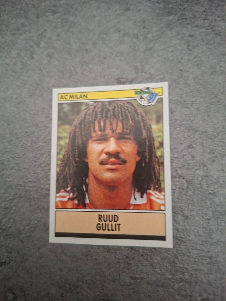Panini sticker Voetbal 91. Speler Ruud Gullit AC Milan., Verzenden, Zo goed als nieuw, Sticker