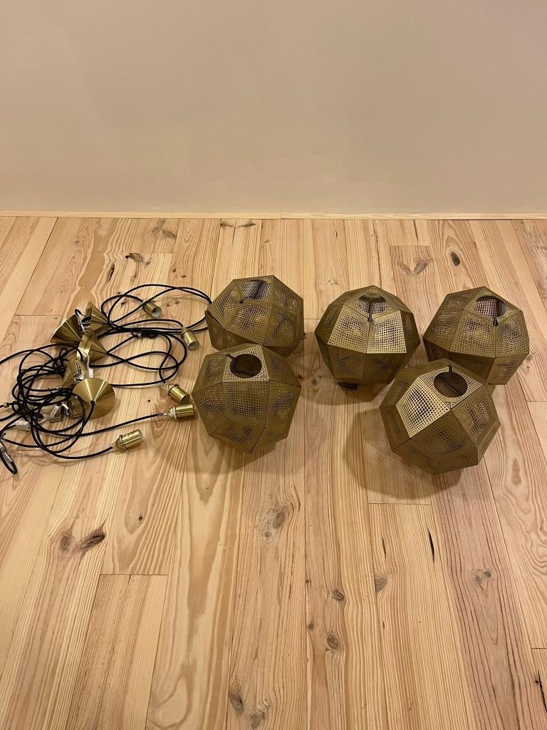 Hanglampen Tom Dixon Etch (5 lampen), Ophalen, Zo goed als nieuw, Metaal, Minder dan 50 cm