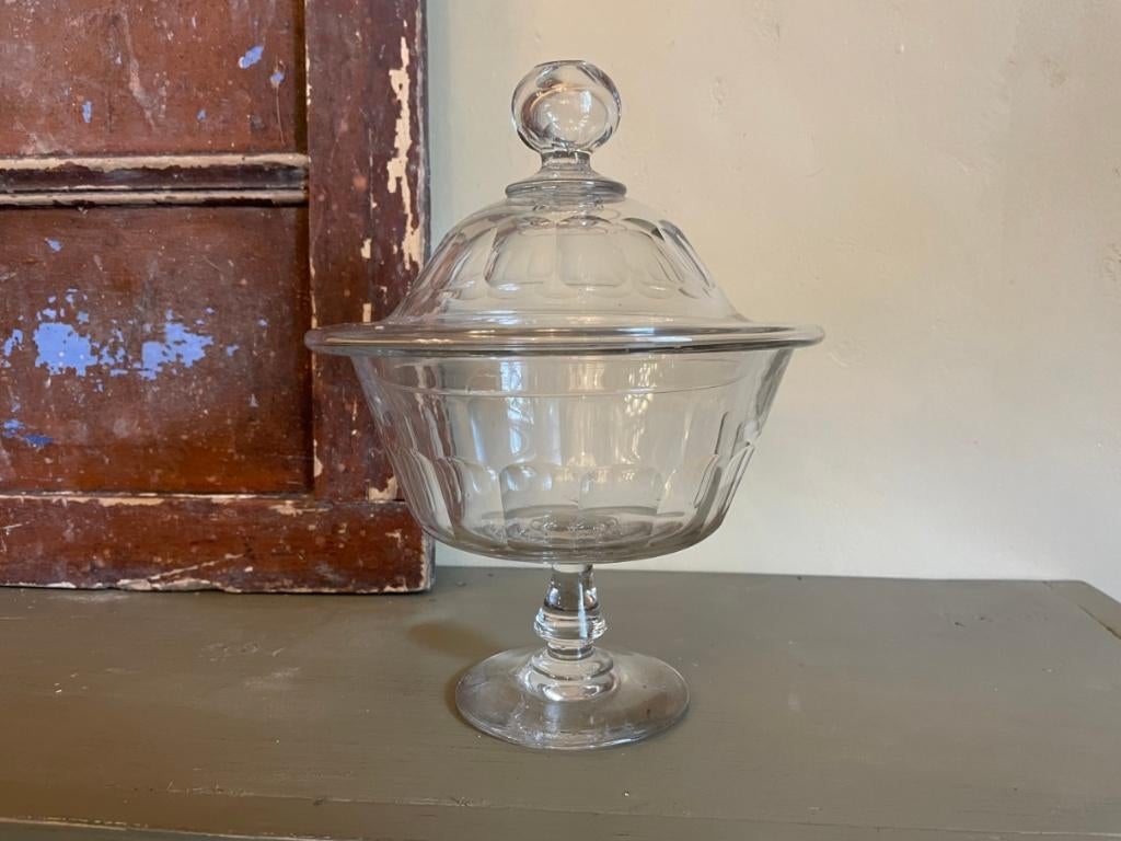 Bonbonniere Bonbon Schaal Koekjesschaal Frans antiek kristal, Ophalen of Verzenden