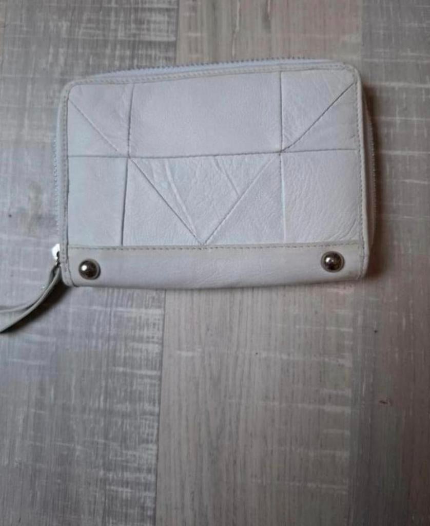 Leren witte patchwork portefeuille, Overige merken, Wit, Ophalen of Verzenden, Zo goed als nieuw