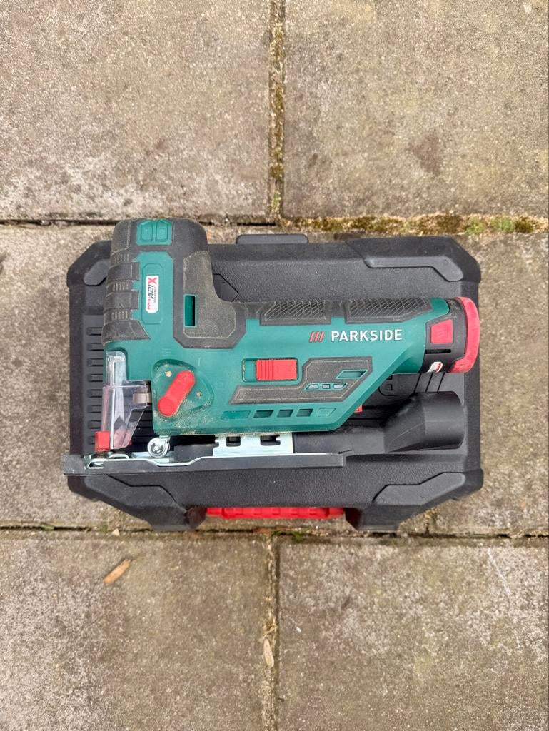 Parkside Accu Decoupeerzaag - X 12V Team, Doe-het-zelf en Verbouw, Gebruikt, Decoupeerzaag, Ophalen of Verzenden, 30 tot 70 mm