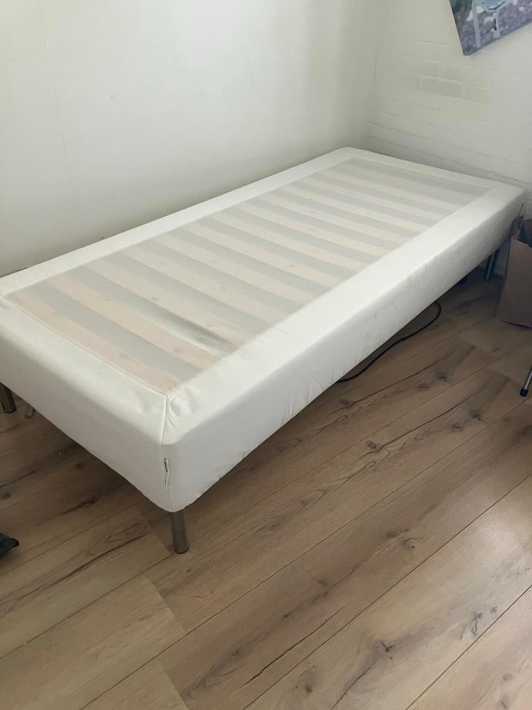 IKEA Espevär boxspring onderstel 90x200 - Zo goed als nieuw, 90 cm, Eenpersoons, Wit, Ophalen of Verzenden