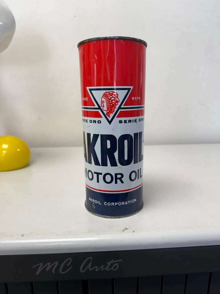 AKROIL zeldzaam olie blik, Verzamelen, Blikken, Ophalen, Gebruikt, Overige, Overige merken