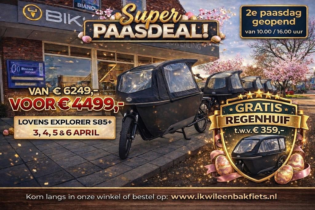 EENMALIGE PAASACTIE!! LOVENS EXPLORER 1 S85+  PRIJS: €4499,-, Overige merken, 3 kinderen, Huif, Nieuw