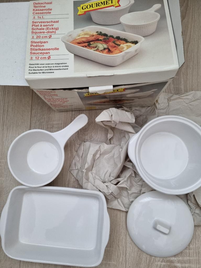 Driedelig Gourmet set. Geschikt voor oven en magnetron, Ophalen of Verzenden, Nieuw, Overige materialen