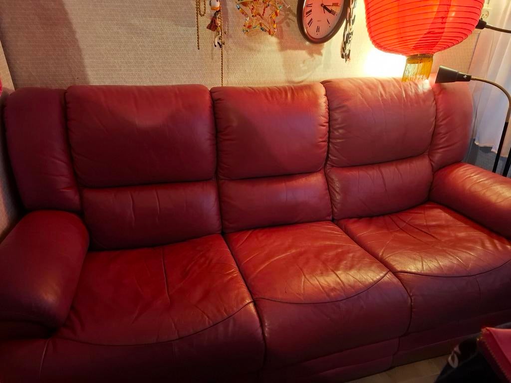 Bankstel - leren, Ophalen, 75 tot 100 cm