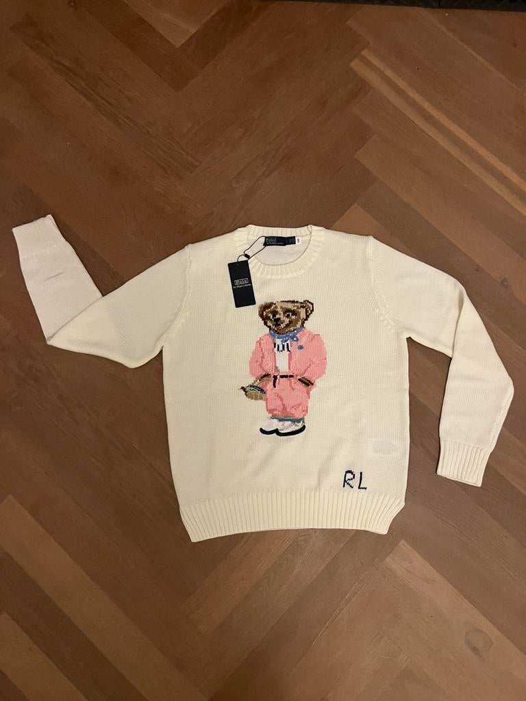 Ralph Lauren knitted polo bear sweater, Ophalen of Verzenden, Nieuw, Maat 36 (S), Wit