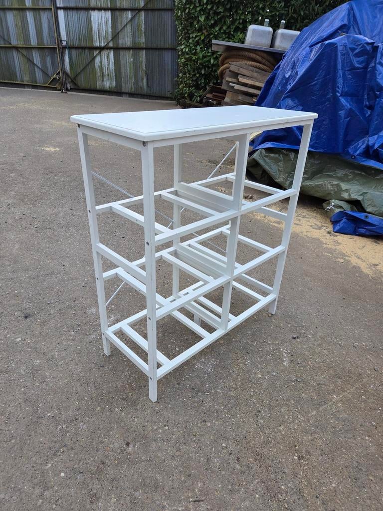 Houten tafeltje wit - 70x30x80 cm, Huis en Inrichting, Tafels | Bijzettafels, Ophalen, Gebruikt, Modern, functioneel, 55 tot 75 cm