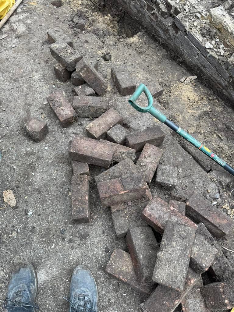 18-20m2 - terras oprit stenen 22x8x7 GRATIS, Tuin en Terras, Ophalen, Klinkers, Zo goed als nieuw, 10 m² of meer