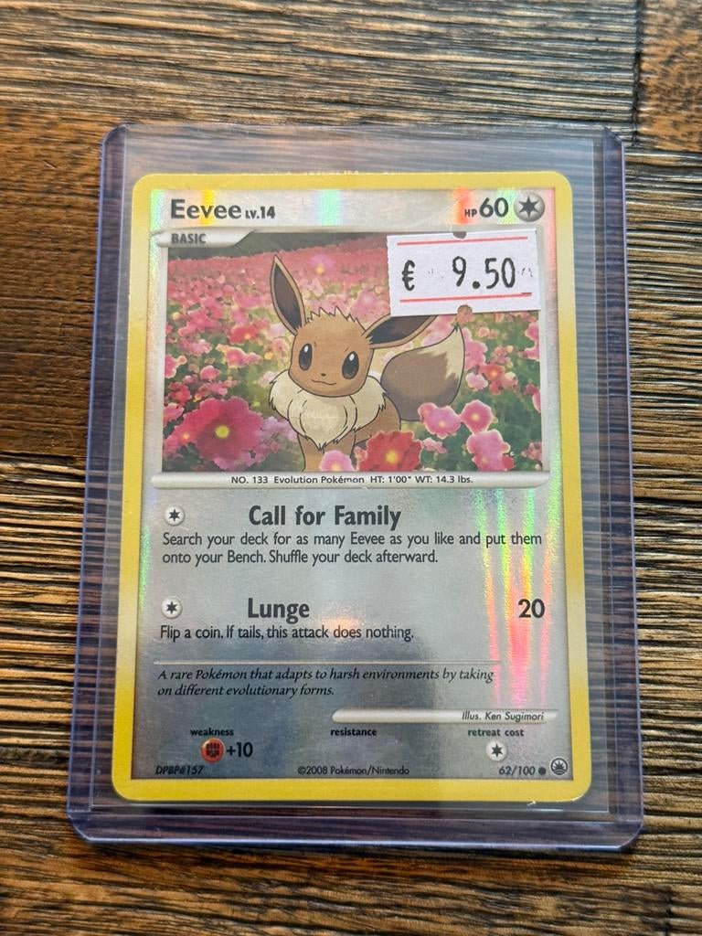 Eevee lv.14 62/100 reverse holo, Ophalen of Verzenden, Zo goed als nieuw