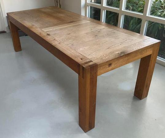 Linteloo VNU tafel massief eiken, Ophalen, Gebruikt, 200 cm of meer, 50 tot 100 cm