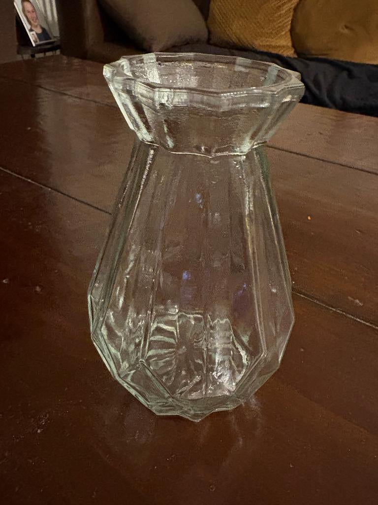 Klein glazen vaasje 15cm, Overige kleuren, Ophalen of Verzenden, Minder dan 50 cm, Glas