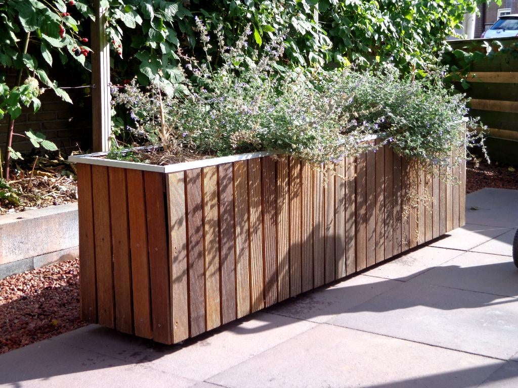 Hardhouten design plantenbak 150 cm maatwerk tuinbak, Tuin en Terras, Bloembakken en Plantenbakken, Ophalen, 100 cm of meer, Nieuw