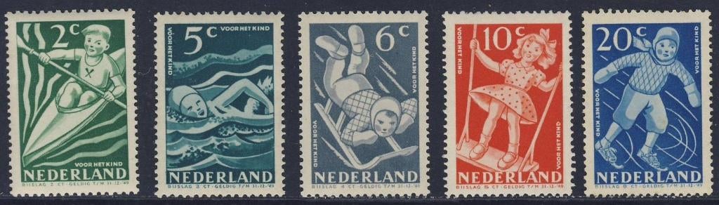 Postfris, Kinderzegels 1948 NVPH 508/512, Verzenden, Na 1940, Postfris