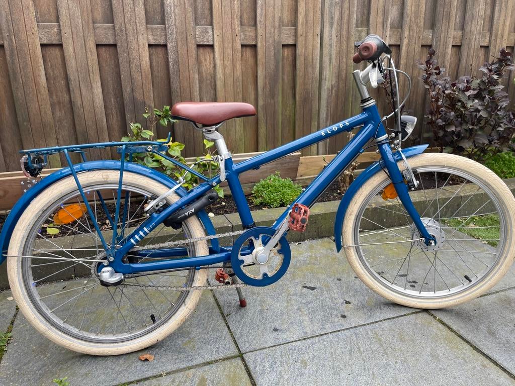 Btwin Elops Blauwe kinderfiets 6-9 jaar, Gebruikt, Versnellingen, Ophalen of Verzenden, BTWIN