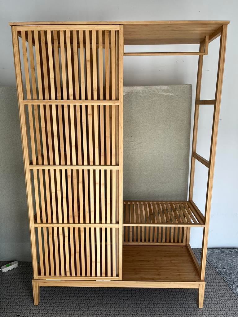 Ikea, model NordKisa,  open bambo kast, 120cm, 185,cm, 40cm, Ophalen, Zo goed als nieuw