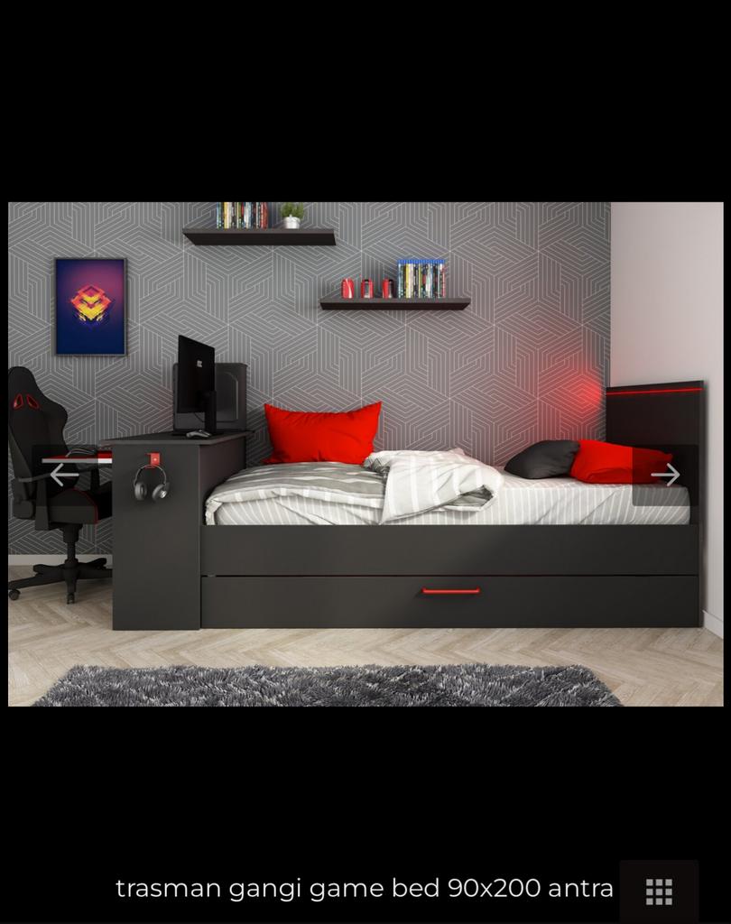 Trasman Gangi game bed 90x200 met bedlade en bureau, Kinderen en Baby's, Kinderkamer | Bedden, Zo goed als nieuw, 180 cm of meer
