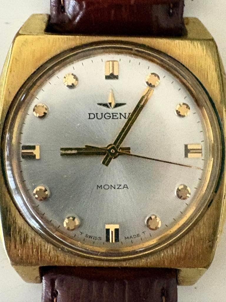 Dugena Monza SWISS MADE herenhorloge, Overige merken, Overige materialen, Polshorloge, Ophalen of Verzenden
