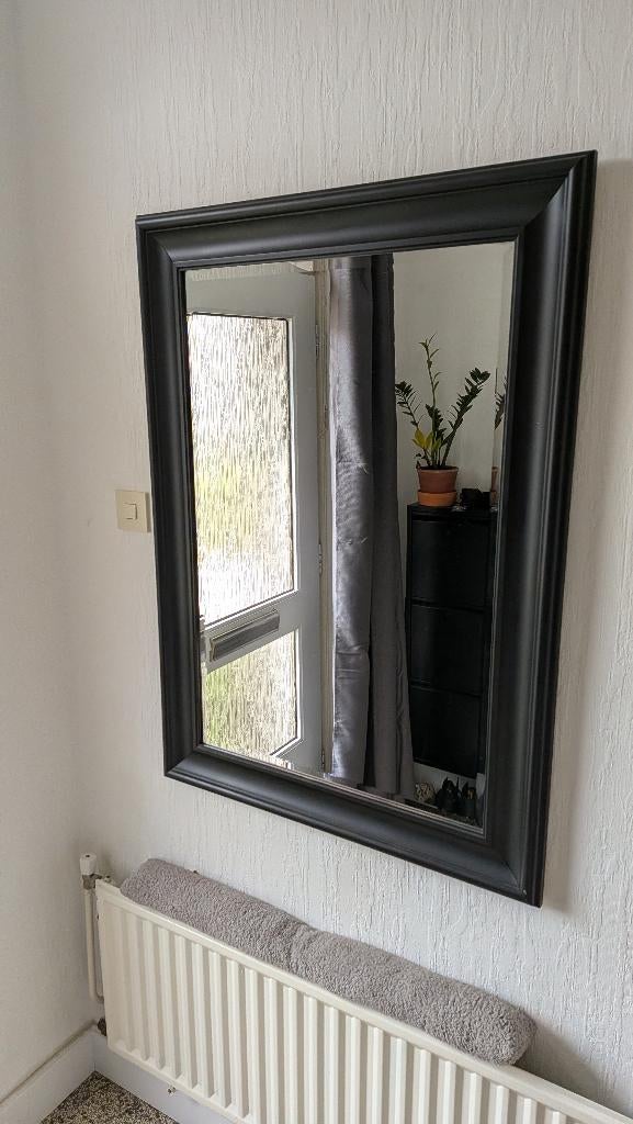 Zwarte spiegel 110x80 cm, Ophalen, Gebruikt, 100 tot 150 cm, 75 tot 100 cm